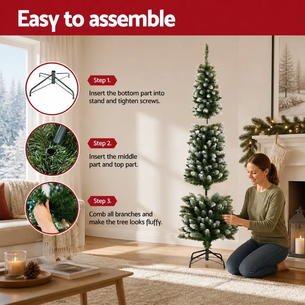 Christmas Tree PVC 1.8m Green Snowy 300 Tips