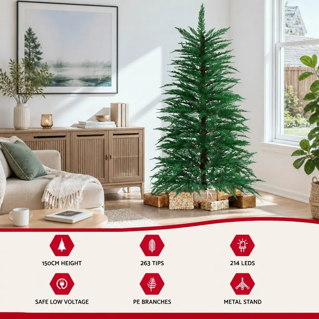 Christmas Tree 1.5M LED Xmas Tree Sparse 263 Tips Pre-Lit Party Home Decoration
