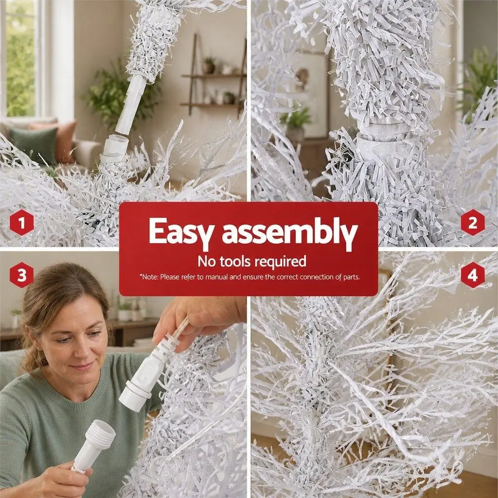 LED Christmas Tree Snowy Pre-Lit 1.8M Green with 200 Multi Colour Lights and 8 Light Modes
