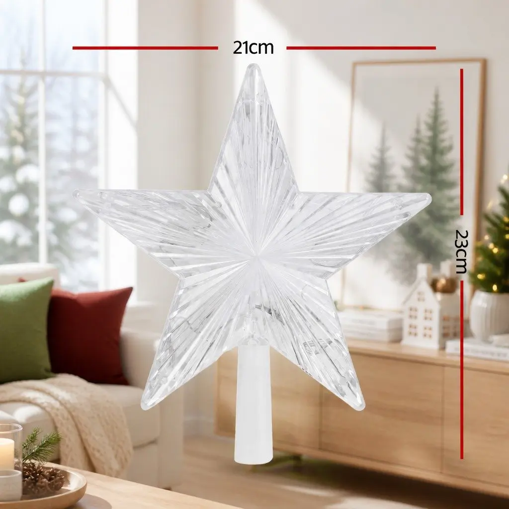 Christmas Tree Topper Star USB Powered Plastic 21cm Multi-colour