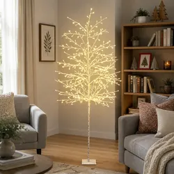 Practical 7FT Solar LED Christmas Tree for Indoor & Outdoor Use