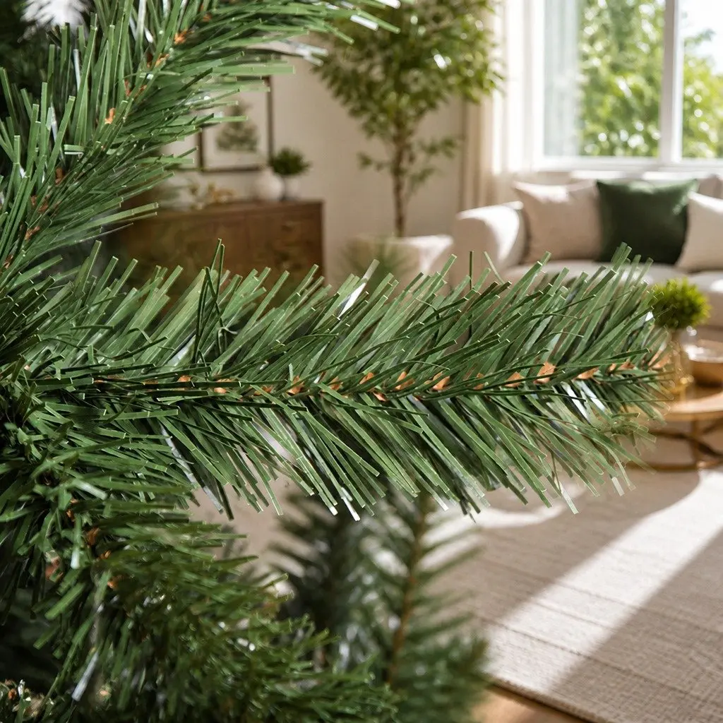 Christmas Tree Faux 1.8m Green PVC Tips Metal Stand
