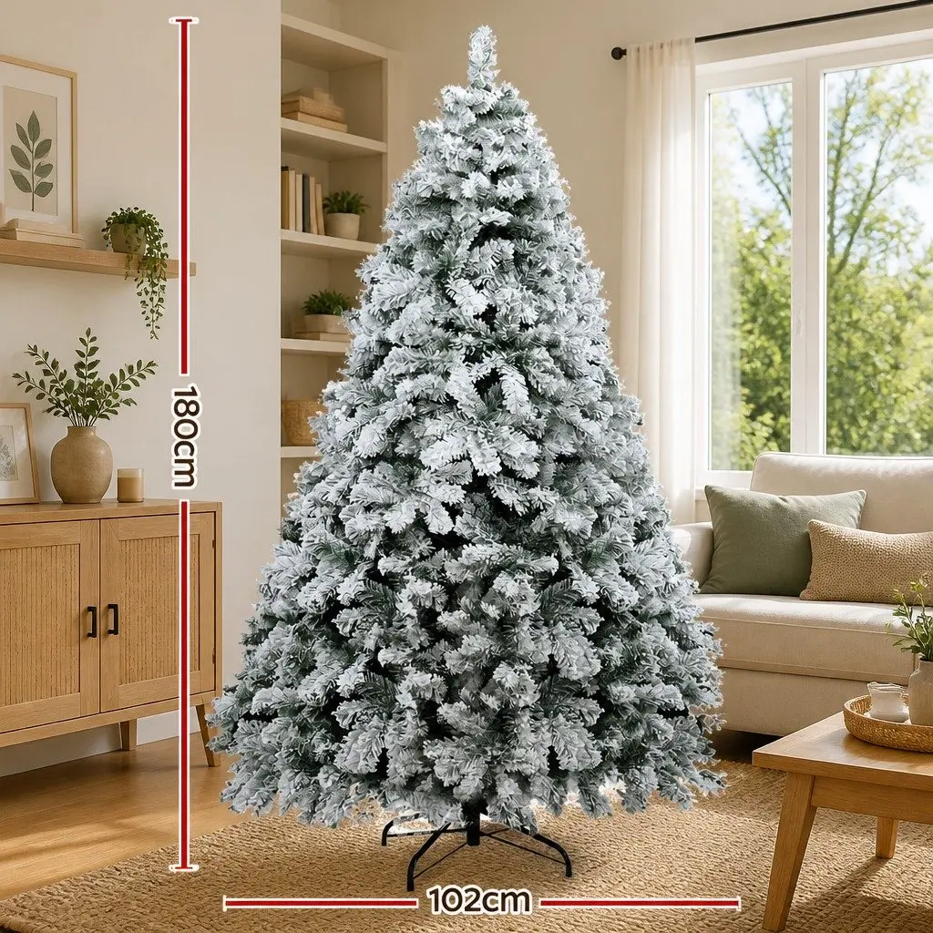 1.8m Snow Flocked Fir Tree for Holiday Use