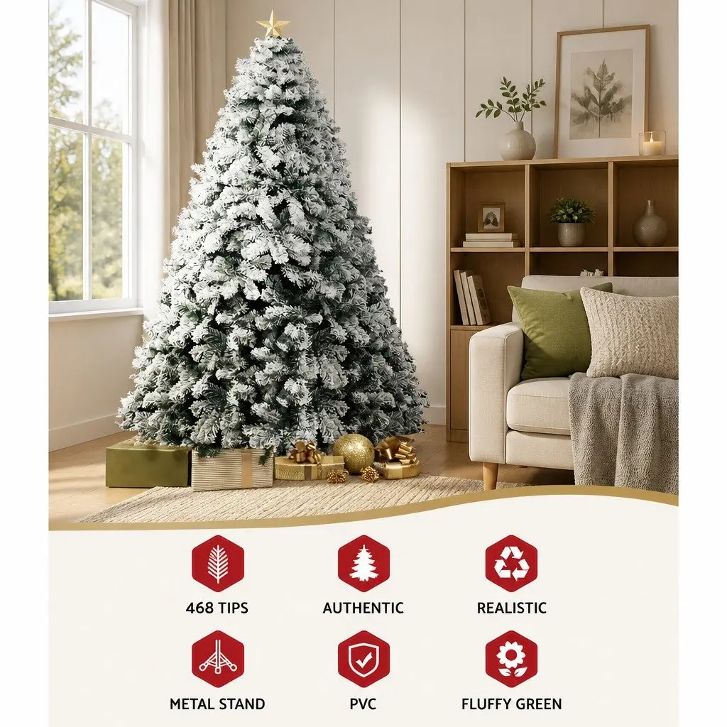 1.8m Snow Flocked Fir Tree for Holiday Use