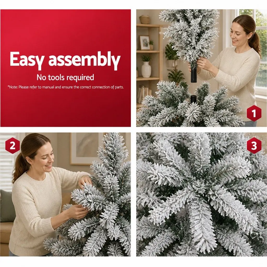1.8m Snow Flocked Fir Tree for Holiday Use
