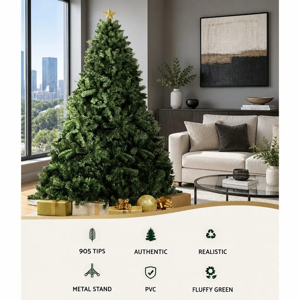 Artificial Fir Christmas Tree 2.1m Green 905 Tips