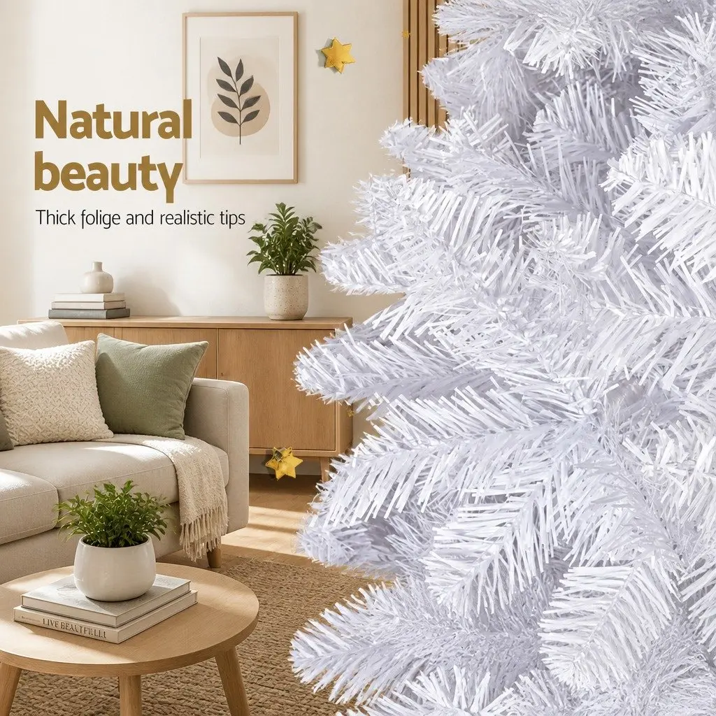 White Christmas Tree 2.1m 1000 Tips Artificial Xmas Tree Home Holiday Decor