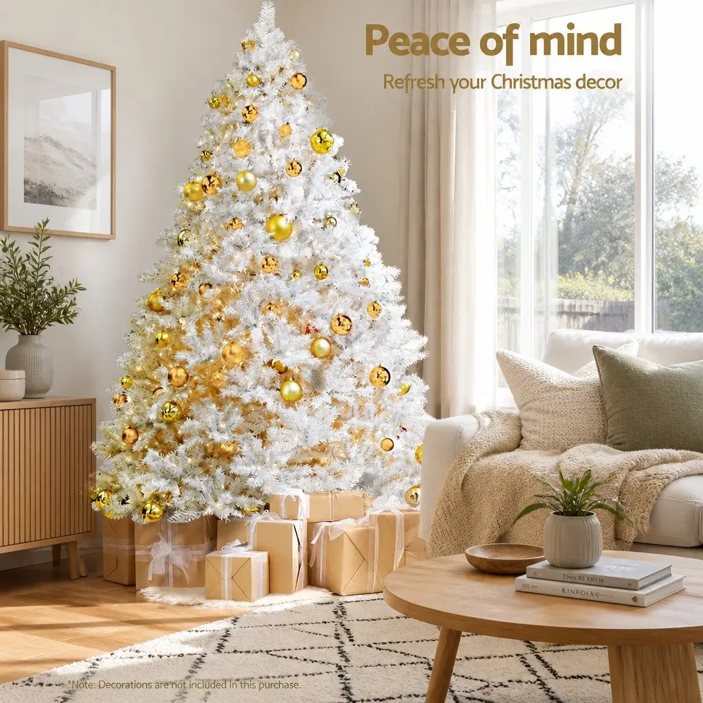 White Christmas Tree 2.1m 1000 Tips Artificial Xmas Tree Home Holiday Decor