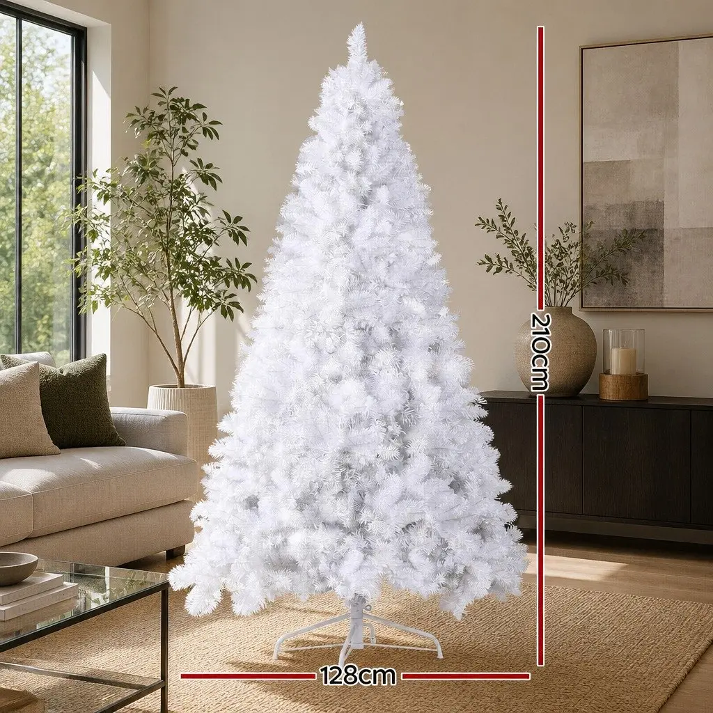 White Christmas Tree PVC 2.1m 500 LED Lights
