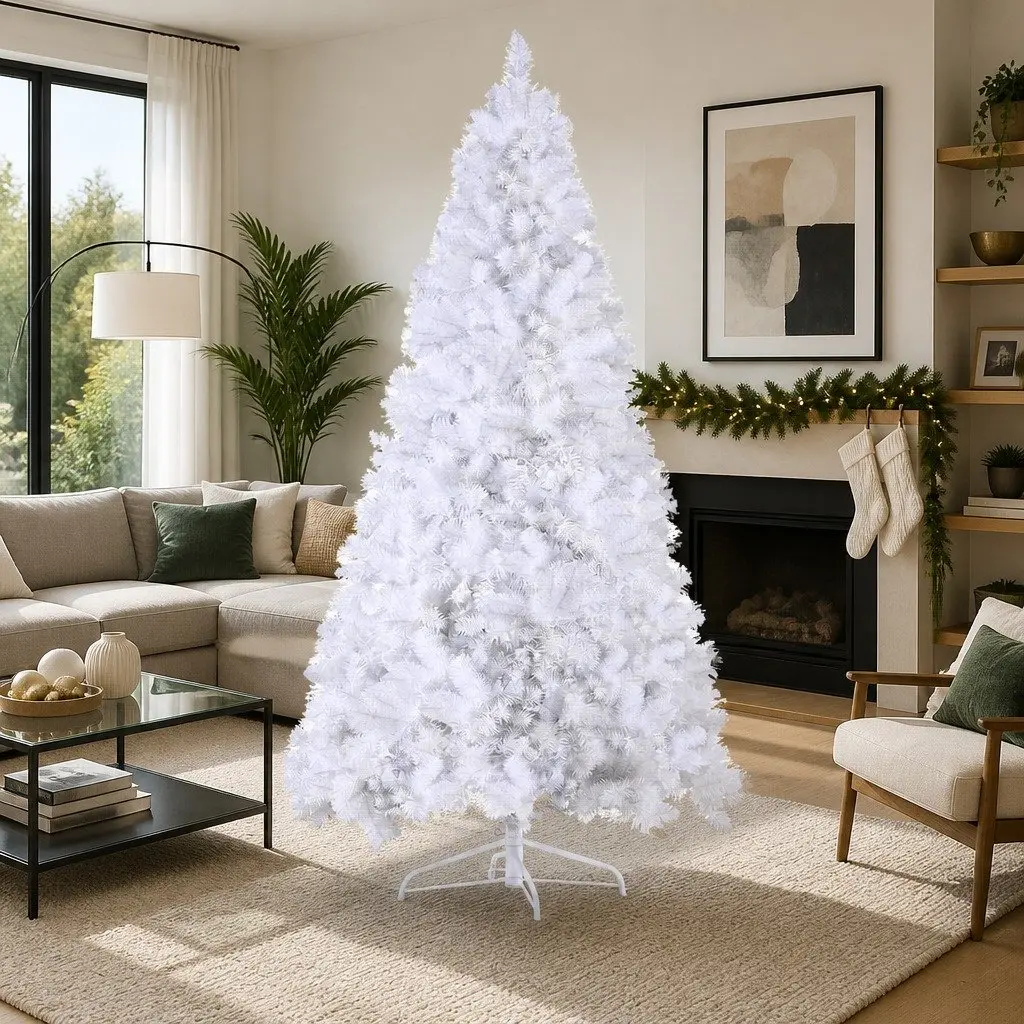 White Christmas Tree PVC 2.1m 500 LED Lights