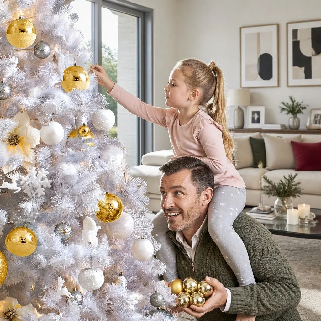 White Christmas Tree PVC 2.1m 500 LED Lights