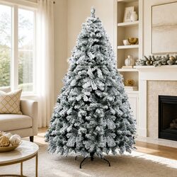 2.4m Snow Flocked Tree Perfect for Holiday Gatherings