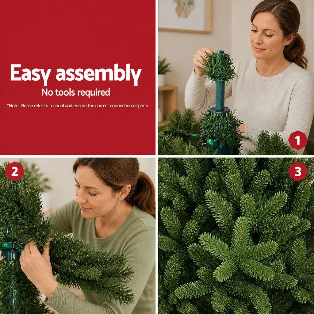 Green Christmas Tree 2.7m Artificial Xmas Fir Tree 1590 Tips Metal Stand