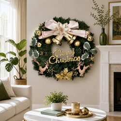 Practical 60CM Green Christmas Wreath for Any Space