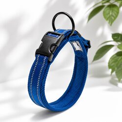 Practical Blue Reflective Dog Collar 3XL for Safety
