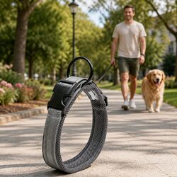 Secure and Reflective Dog Collar for Outdoor Adventures