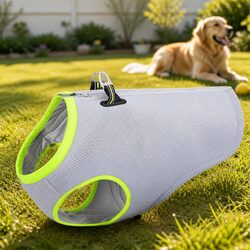 Dog Cooling Vest M Yellow Pet Summer Heat Relief Water Evaporation Comfort