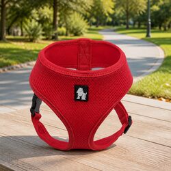 Dog Harness with Steel D Ring Red XL Adjustable Breathable Mesh Chest Belt Pet