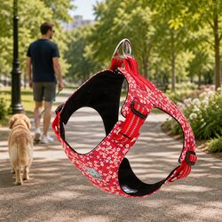 Practical Floral Dog Harness for Daily Walks