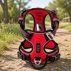 No Pull Dog Harness Reflective Breathable Mesh Adjustable Pet Safety Harness M