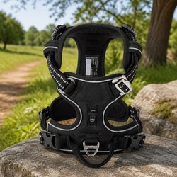 No Pull Dog Harness Breathable Mesh Reflective Nylon Webbing Car Handle M