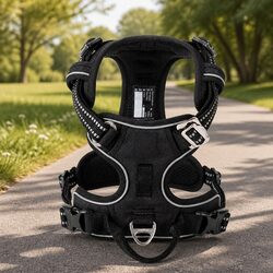 No Pull Dog Harness Breathable Mesh Reflective Nylon Webbing Large Handle