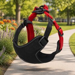 Dog Harness Adjustable Straps Multiple Attachment Points Red Small Size