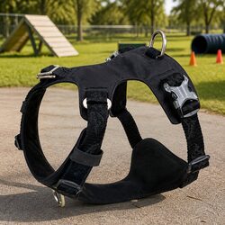 Lightweight Dog Harness Training Tactical Military Small Black Waterproof