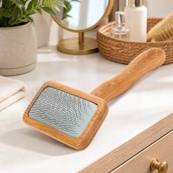 Bamboo Arc Pin Brush for Dogs Pet Grooming Detangling Shedding Hair Removal Tool