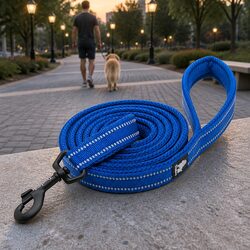Reflective Dog Leash 2m Nylon Lead with Swivel Hook Soft Mesh Grip