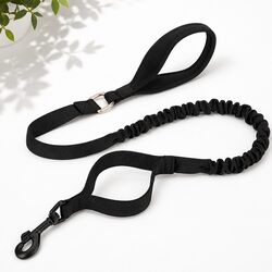 Dog Leash Lead Neoprene Padded Handle High Density Nylon Traffic Control Black L