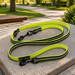 Multi-Function Dog Lead Leash Yellow Large Training Exercise Hands-Free Tether