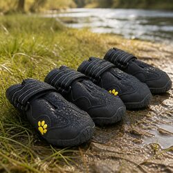 Dog Shoes Weatherproof Booties Reflective Paw Protection Black Size 4