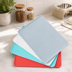 Practical Blue Silicone Pet Food Mat for Everyday Use