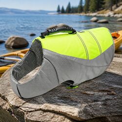 Dog Life Jacket XL Neon Yellow Water Safety Vest Pet Swimming Flotation Aid