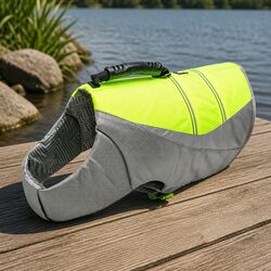 Dog Life Jacket Neon Yellow Small Pet Safety Vest Water Swimming Flotation Aid