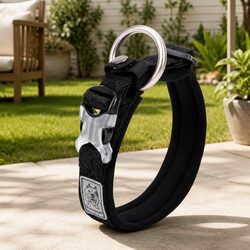 Practical XS Black Dog Collar with Reflective Design
