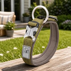 Dog Collar Army Green 2XL Reflective Lead Attachment Pet Gear