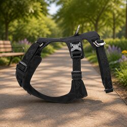 Dog Harness XS Escape Proof Adjustable Straps Pet Walking Harness Black