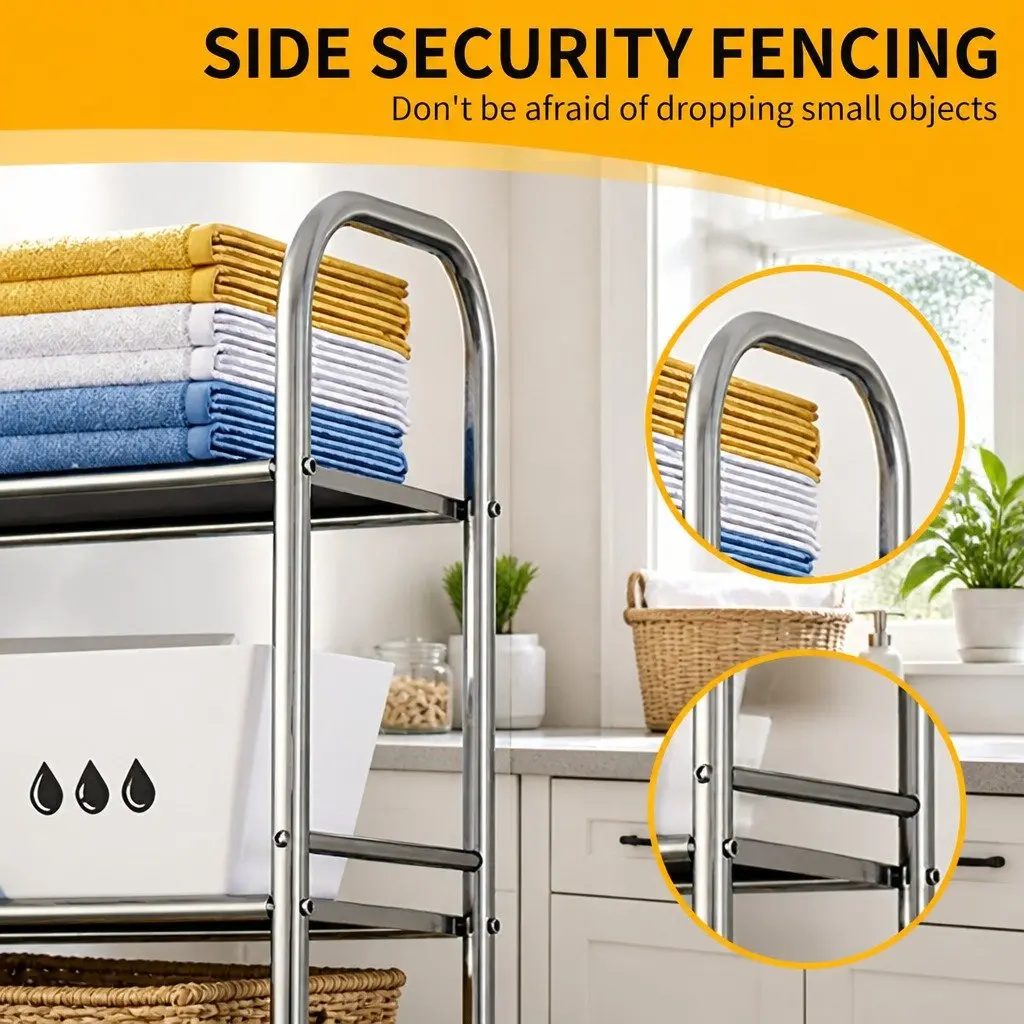 2-Tier Laundry Storage Rack Shelf Organizer for Washing Machine Space Saver