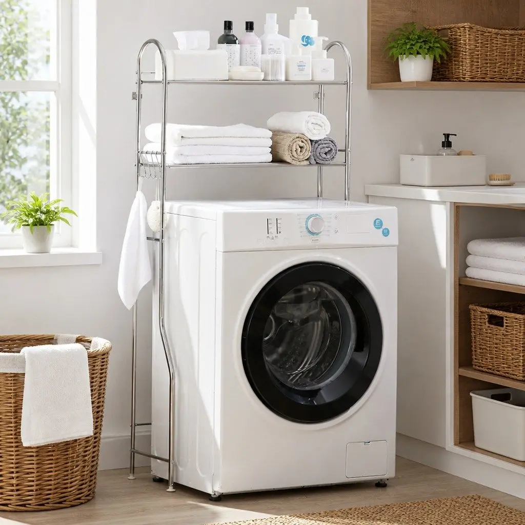 Over Laundry Washing Machine Storage Shelf Rack 2-Layer Organizer Stand