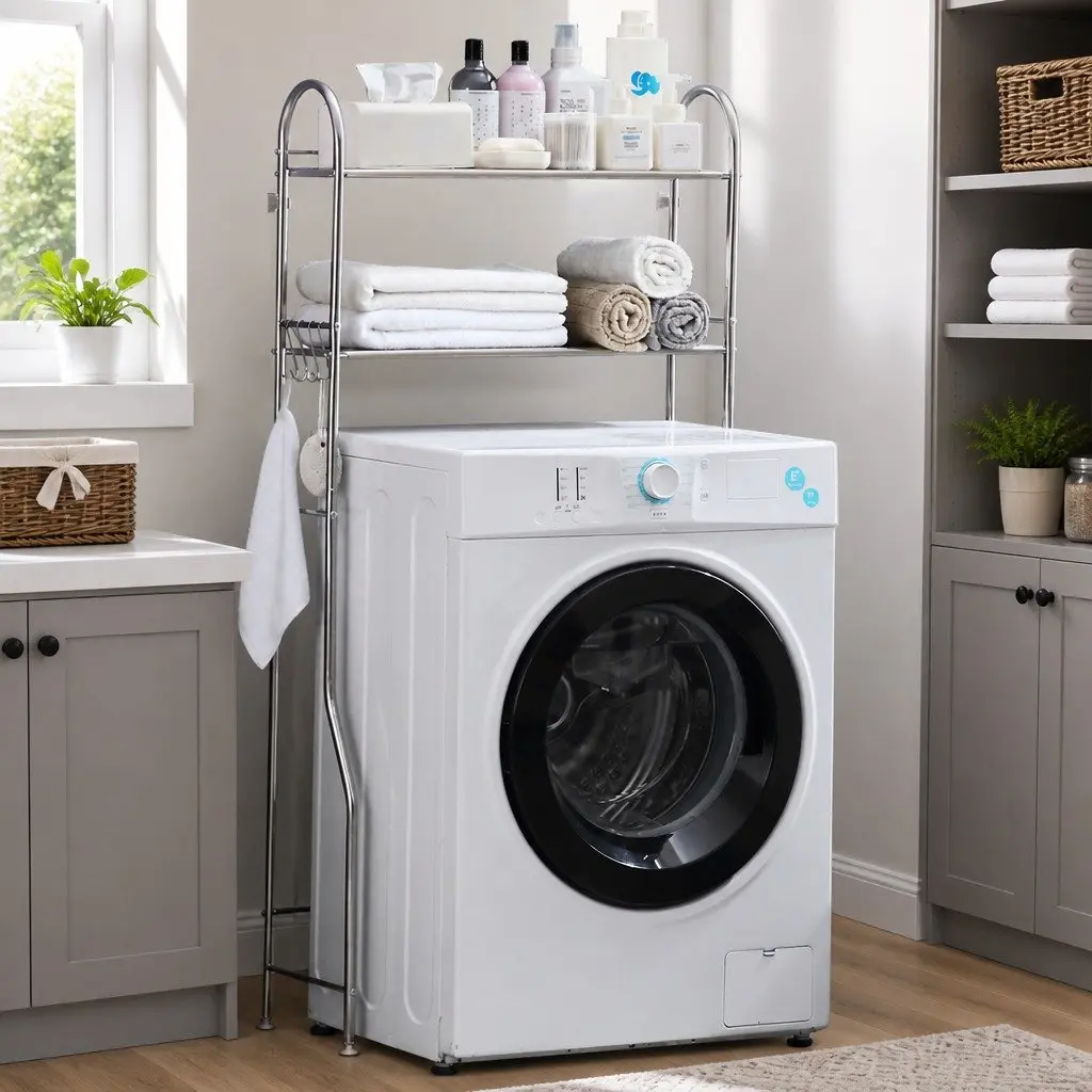 Over Laundry Washing Machine Storage Shelf Rack 2-Layer Organizer Stand