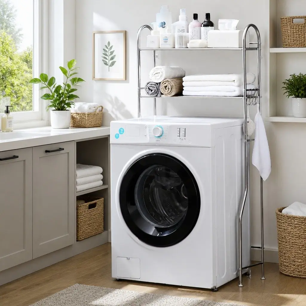 Over Laundry Washing Machine Storage Shelf Rack 2-Layer Organizer Stand