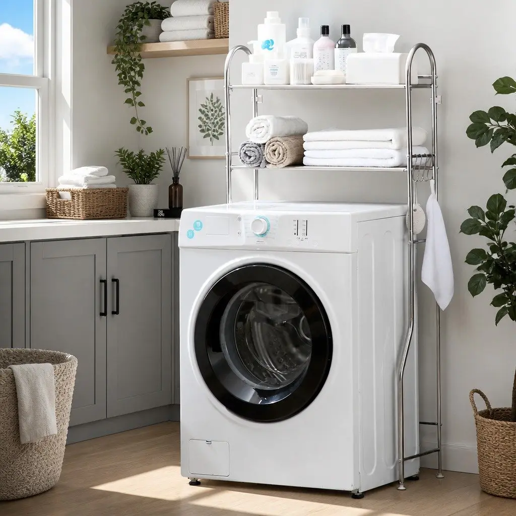 Over Laundry Washing Machine Storage Shelf Rack 2-Layer Organizer Stand