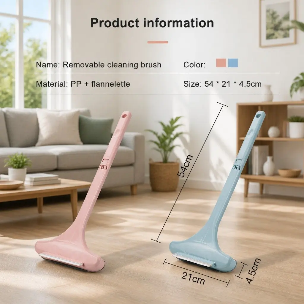 Double Sided Window Cleaning Brush Multifunctional Tool PP Flannelette Blue