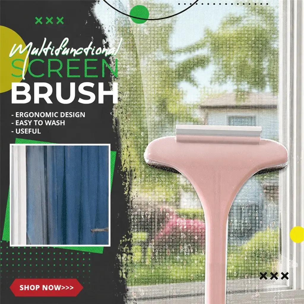 Double Sided Window Cleaning Brush Multifunctional Tool PP Flannelette Blue