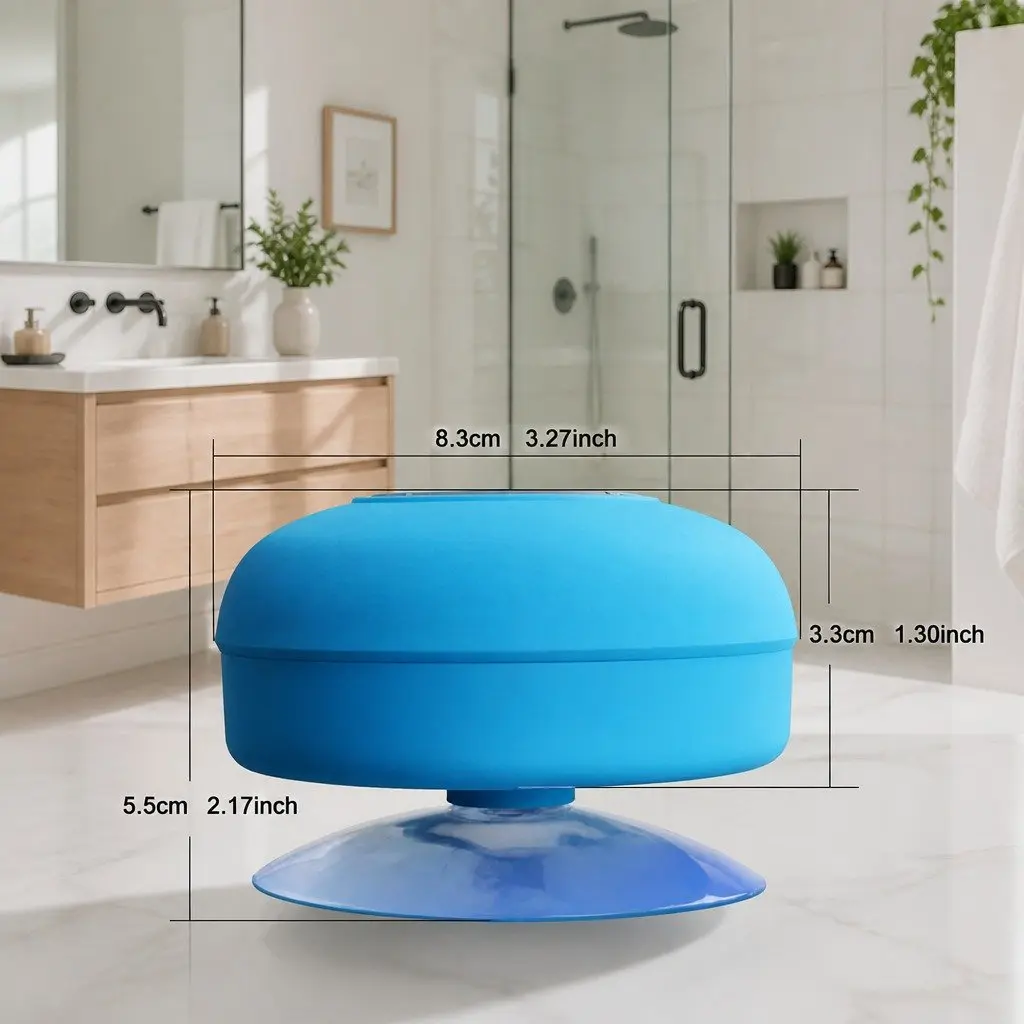 Portable Bluetooth Speaker Suction Cup Mini Stereo Waterproof Red
