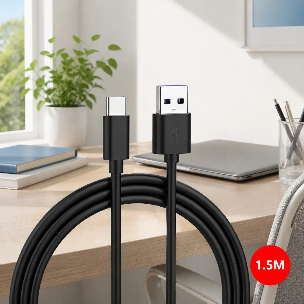 USB-C to USB-C Cable Nylon 1.5m Black
