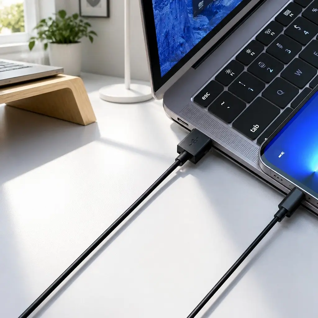 USB to USB-C Fast Charging Cable Nylon 1.5m Black