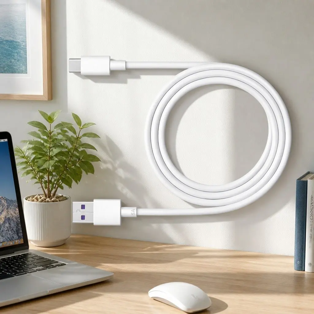 USB to USB-C Fast Charging Cable Nylon 1.5m Black